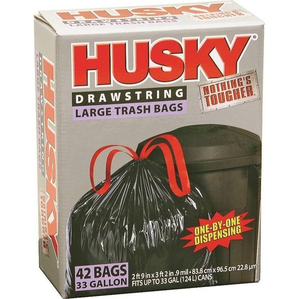 Husky Trshbg Drwstrg Blk 33Gal .9Mil HK33DS042B